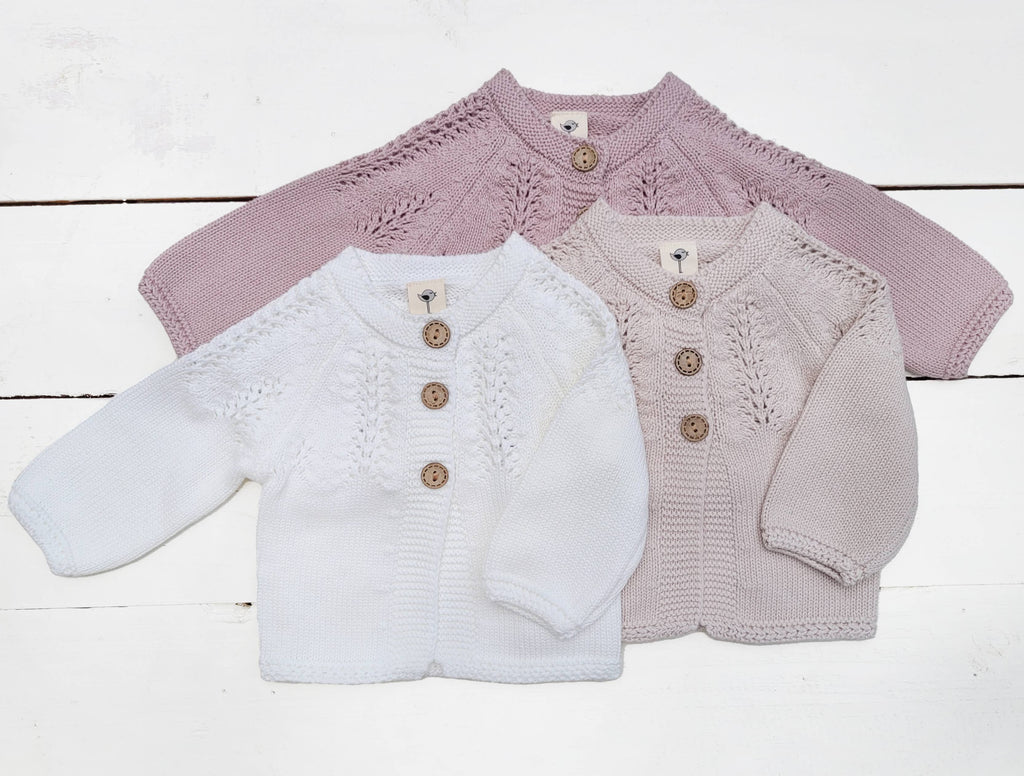 Mali Wear - Baby Girl Knit Sweater Cardigan Top buttoned dressy Olesya: 0-3m / Mauve