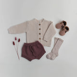 Mali Wear - Baby Girl Sweater Cardigan Cotton Knit Dressy top SOPHIA: 0-3m / Sophia Dusty Pink