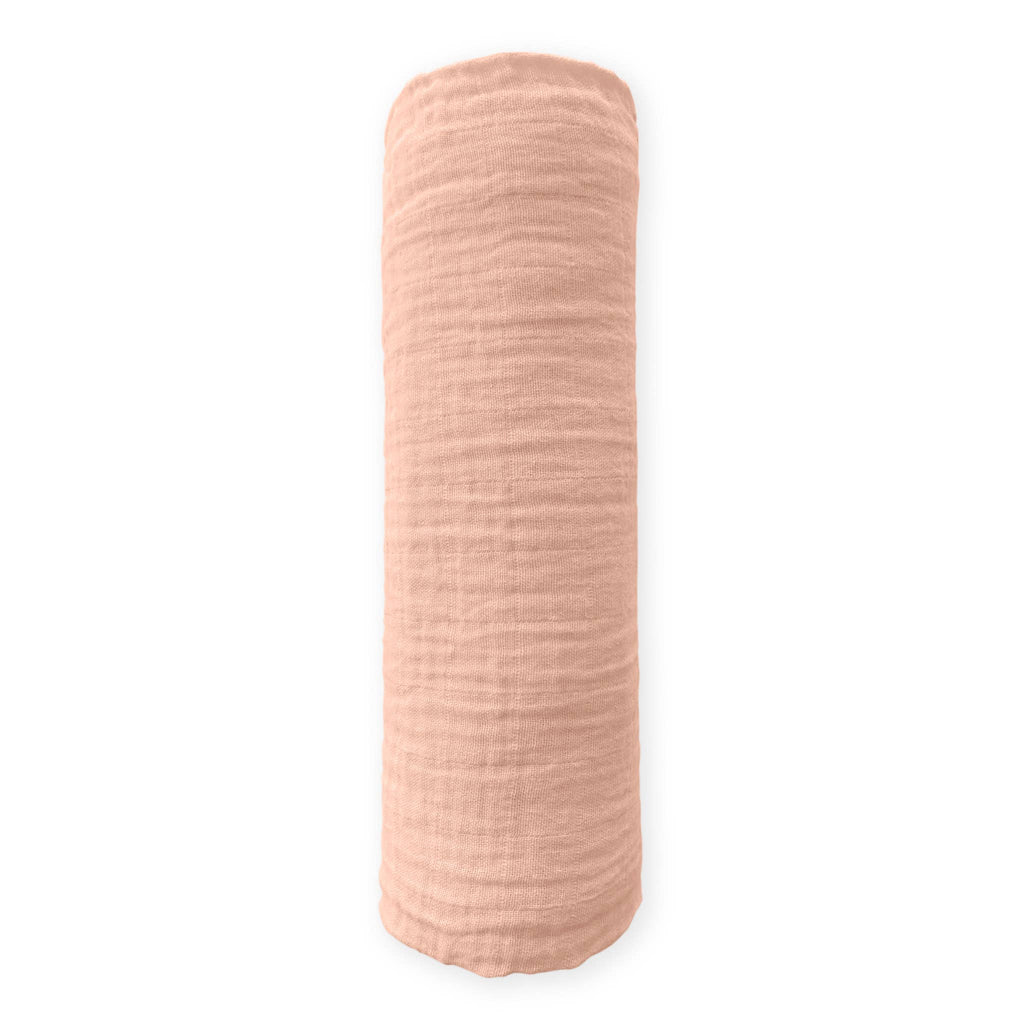 SwaddleDesigns - Peach Blush Muslin Swaddle Blanket, Premium Cotton