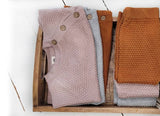 Mali Wear - Noah Cotton Knit 2pc Shirt and pants Baby Outfit Set: Mauve / 0-3m