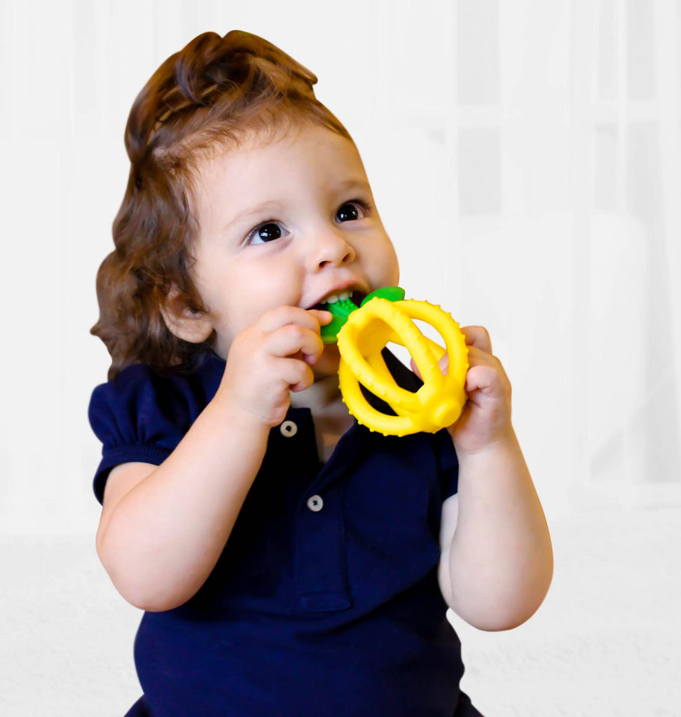 Itzy Ritzy - Bitzy Biter™ Teething Ball Baby Teether: Lemon