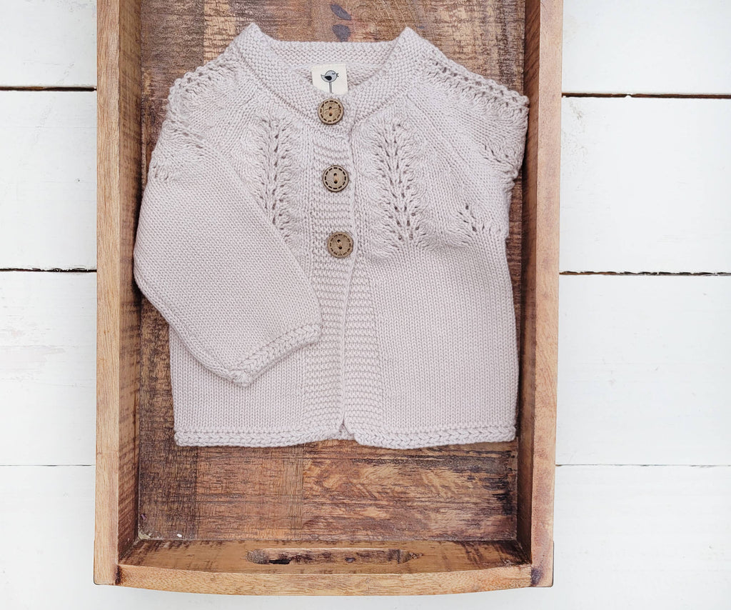 Mali Wear - Baby Girl Knit Sweater Cardigan Top buttoned dressy Olesya: 0-3m / Mauve