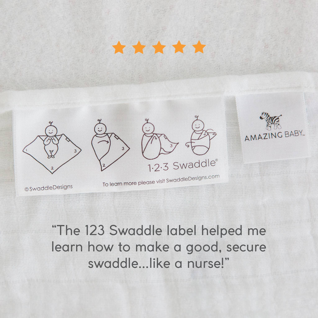 SwaddleDesigns - Muslin Swaddle Blankets (Set of 3), Pink Springfield
