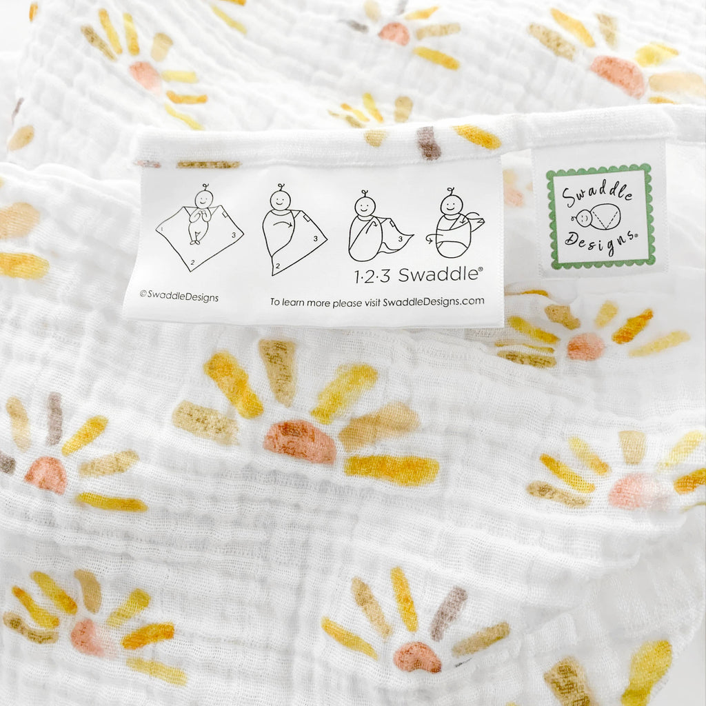 SwaddleDesigns - Muslin Swaddles (Set of 3), Sunny Days Watercolor