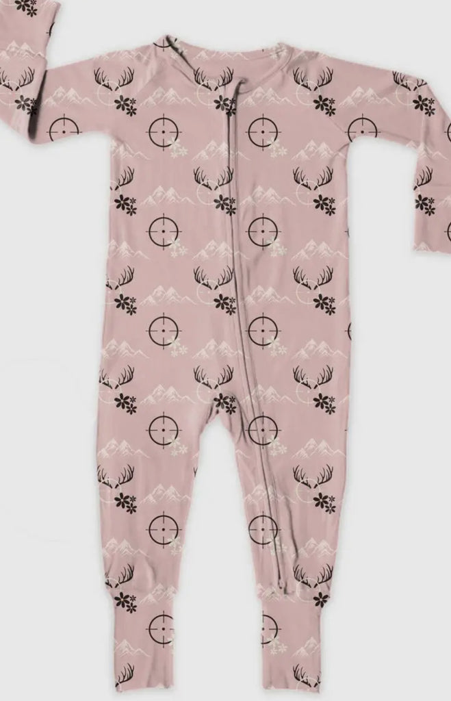 Miller & Co. - Bamboo Zipper Footie Pink Hunter