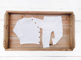 Mali Wear - Noah Cotton Knit 2pc Shirt and pants Baby Outfit Set: Mauve / 0-3m