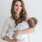 SwaddleDesigns - Muslin Swaddle Blankets (Set of 3), Indigo Denim