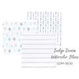SwaddleDesigns - Muslin Swaddle Blankets (Set of 3), Indigo Denim