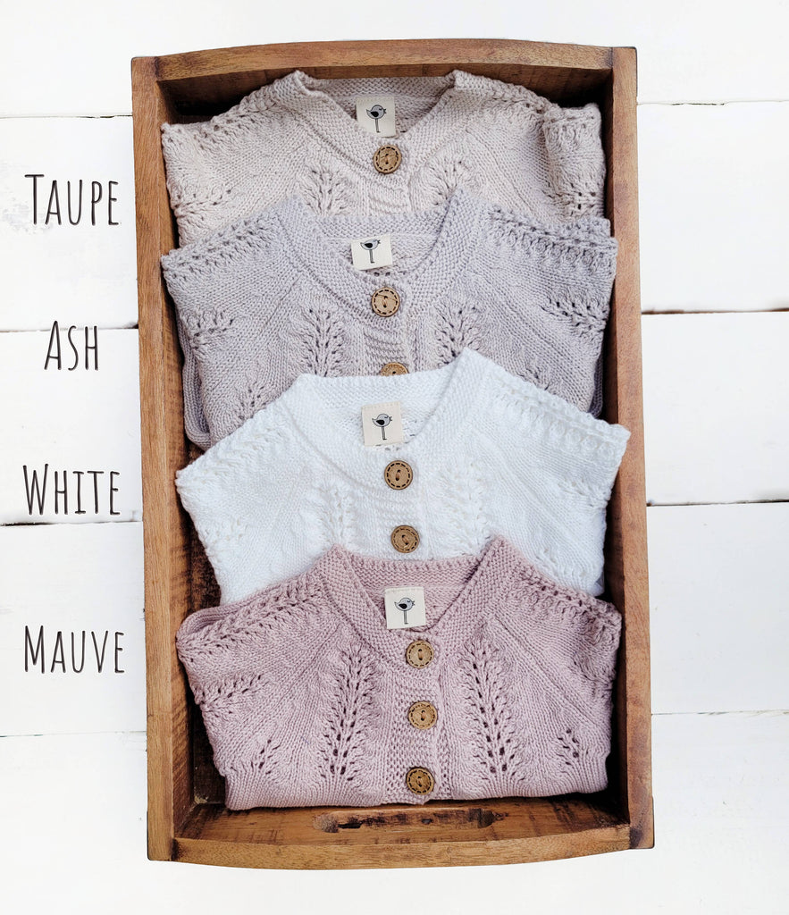 Mali Wear - Baby Girl Knit Sweater Cardigan Top buttoned dressy Olesya: 0-3m / Mauve