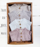 Mali Wear - Baby Girl Knit Sweater Cardigan Top buttoned dressy Olesya: 0-3m / Mauve