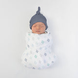 SwaddleDesigns - Muslin Swaddle Blankets (Set of 3), Indigo Denim