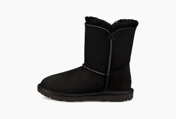 ☆人気☆【UGG】☆UGG Mini Bailey Button II Boots☆Black☆ UGG Mini Bailey Button II Black Fur Boots Womens Size 7 -NEW