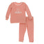 Holiday Long Sleeve Appliqué Pajama Set in Blush Big Sister
