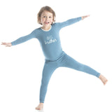 Holiday Long Sleeve Appliqué Pajama Set in Blue Moon Big Brother