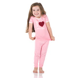 I <3 Grandpa Short Sleeve Appliqué Pajama Set in Lotus