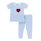 I <3 Grandma Short Sleeve Appliqué Pajama Set in Pond