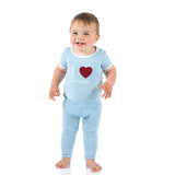 I <3 Grandpa Short Sleeve Appliqué Pajama Set in Pond