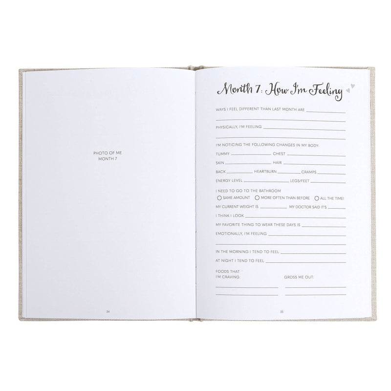 Kate & Milo - Beige Linen Pregnancy Journal, Memory Book