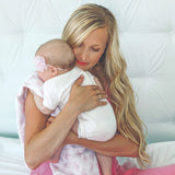 SwaddleDesigns - Pink Heavenly Floral Muslin Swaddle Blanket, Premium Cotton