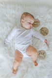 Kate & Milo - Baby Wooden Milestone Markers, Photo Prop, Neutral