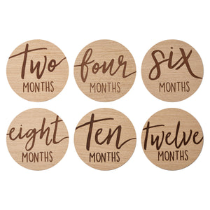 Kate & Milo - Baby Wooden Milestone Markers, Photo Prop, Neutral