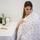 SwaddleDesigns - Peachy Pink Watercolor Floral Muslin Swaddle Blanket