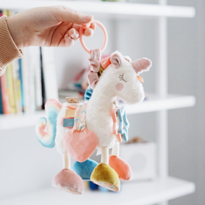 Itzy Ritzy - Itzy Friends Link & Love™ Activity Plush with Teether Toy: Unicorn