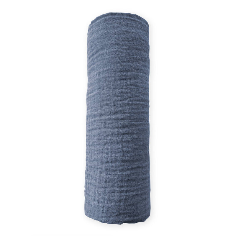SwaddleDesigns - Denim Muslin Swaddle Blanket, Premium Cotton