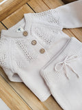 Mali Wear - Baby Girl Knit Sweater Cardigan Top buttoned dressy Olesya: 0-3m / Mauve