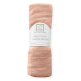 SwaddleDesigns - Peach Blush Muslin Swaddle Blanket, Premium Cotton