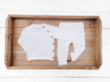 Mali Wear - Noah Cotton Knit 2pc Shirt and pants Baby Outfit Set: Spring Mint / 6-12m