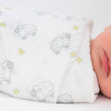 SwaddleDesigns - Muslin Swaddle Blankets (Set of 3), Little Lambs Goodnight