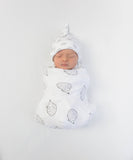 SwaddleDesigns - Muslin Swaddle Blankets (Set of 3), Hedgehog & Bumpkin