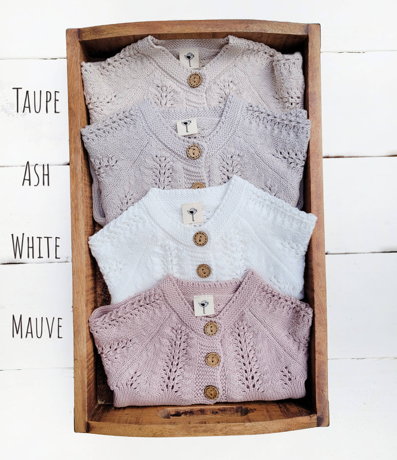 Mali Wear - Baby Girl Knit Sweater Cardigan Top buttoned dressy Olesya: 0-3m / Mauve