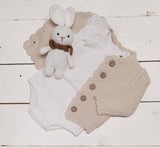 Mali Wear - Baby Girl Sweater Cardigan Cotton Knit Dressy top SOPHIA: 0-3m / Sophia Dusty Pink