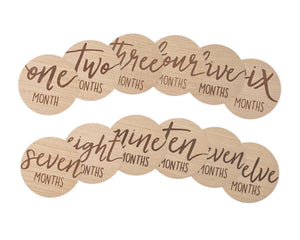 Kate & Milo - Baby Wooden Milestone Markers, Photo Prop, Neutral