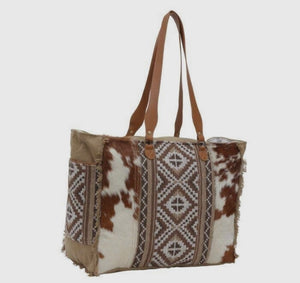 Cowhide Travel Overnight Weekender Bag