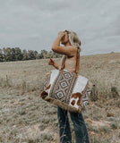 Cowhide Travel Overnight Weekender Bag