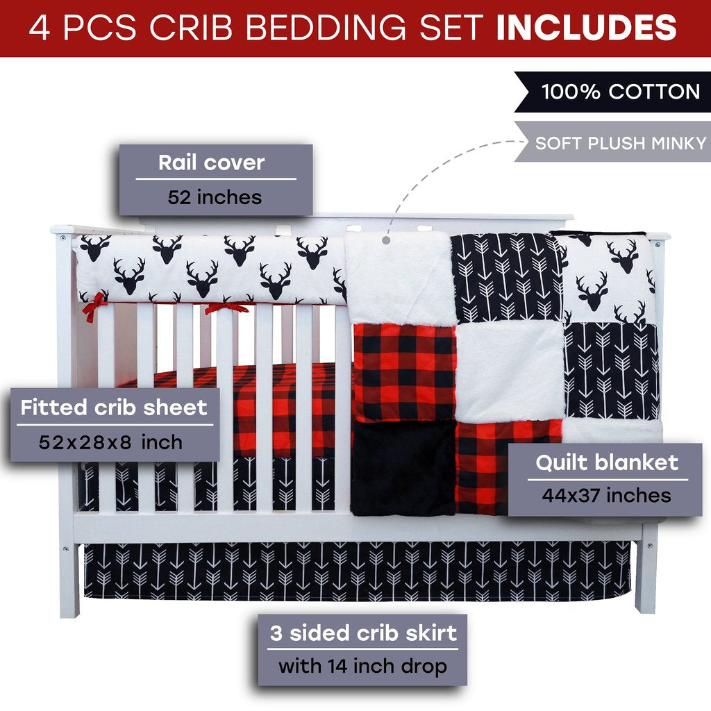 4 Piece Crib Bedding Woodland Collection