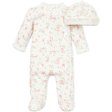 Little Me Vintage Rose Footed One-Piece + Hat