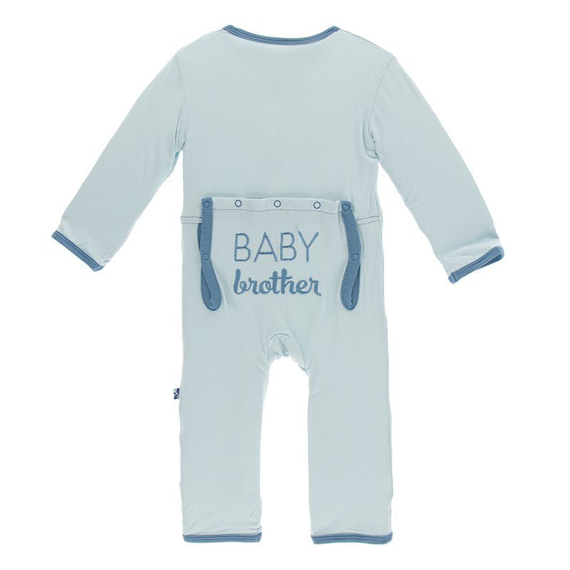 Kickee Baby Brother Coverall Spring Sky