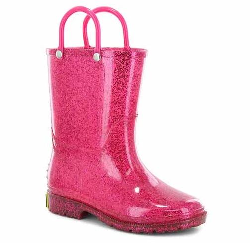 Pink Glitter Rain Boots