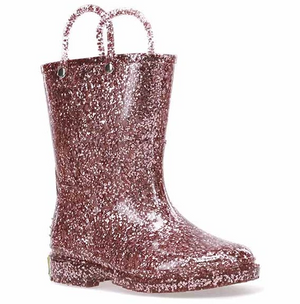 Rose Gold Glitter Rain Boots