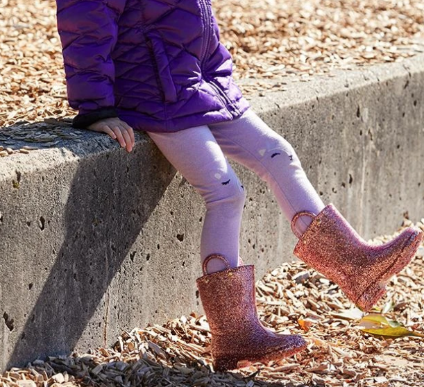 Rose gold top glitter boots