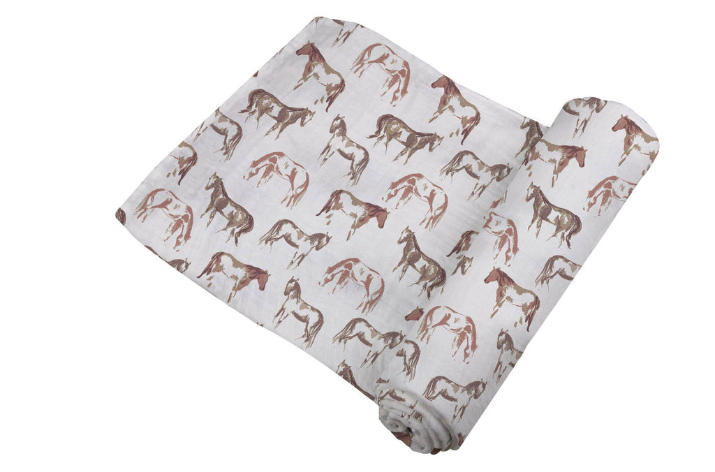 Single Swaddle Blanket Horses