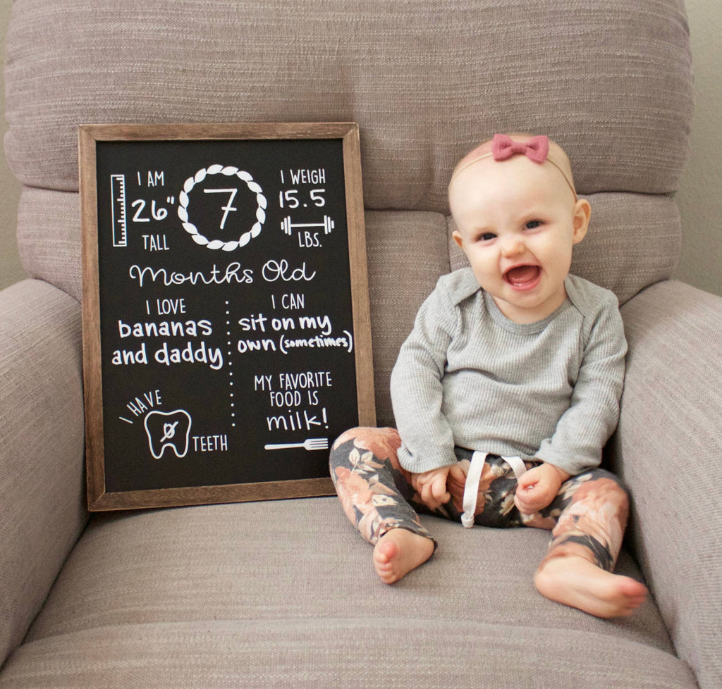 Baby Monthly Milestone Chalkboard Frame