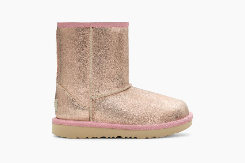 Ugg Kids' Classic II Metallic Glitter - Rose Gold