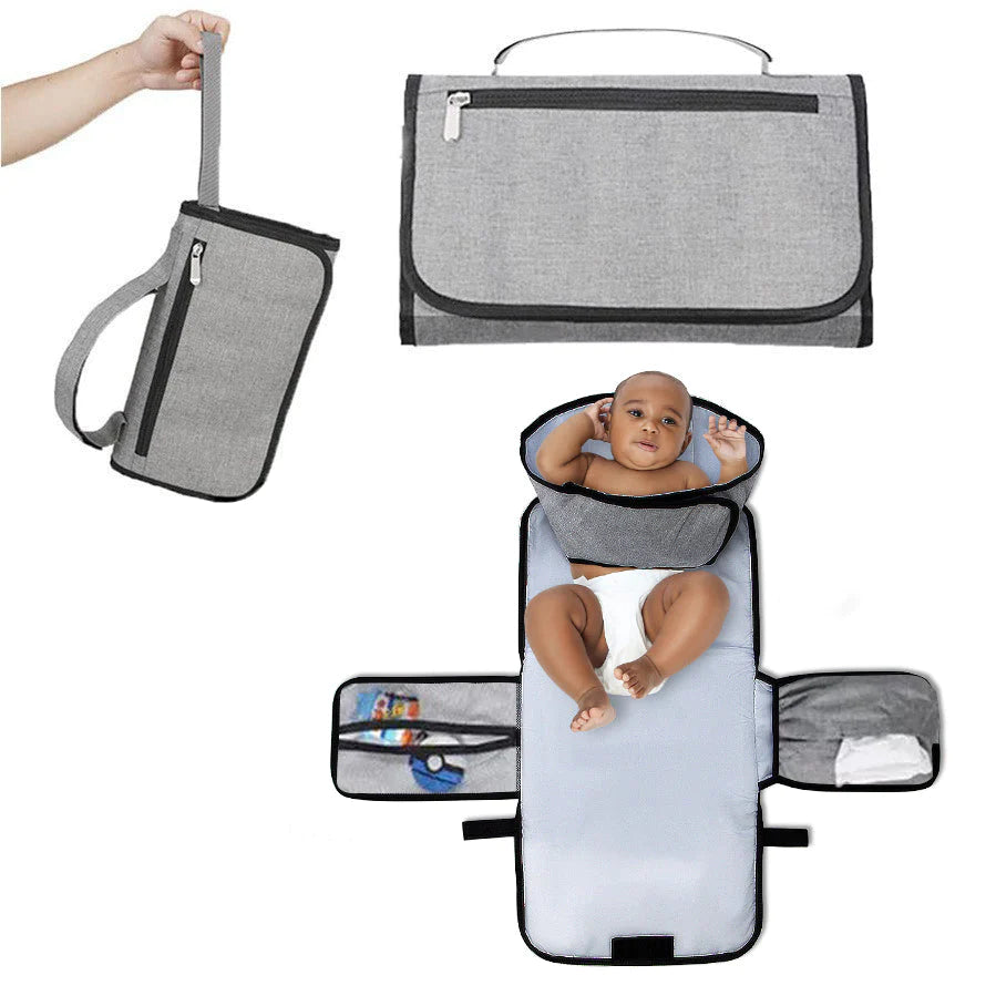 Portable Diaper Changing Pad with Clean Hands Barrier